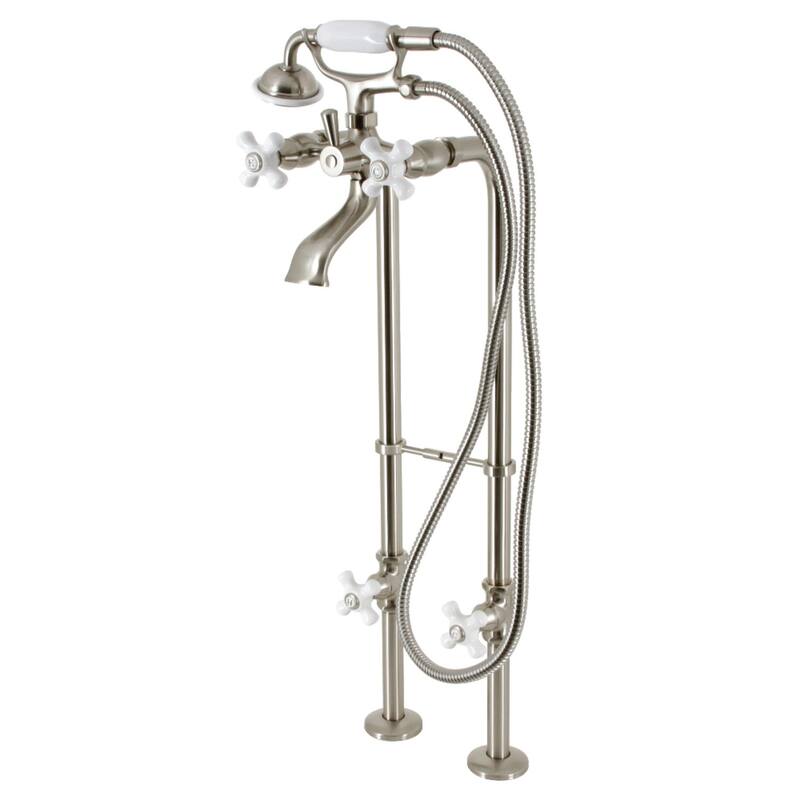 Kingston Brass CCK266PXK Kingston Floor Mounted 9-3/16" Tub Filler - Brushed Nickel