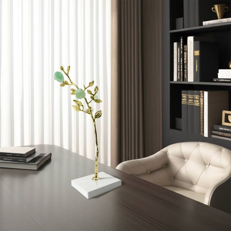 Metal Tree Sculpture on Marble Base Charming Living Room, Office, Home Decor