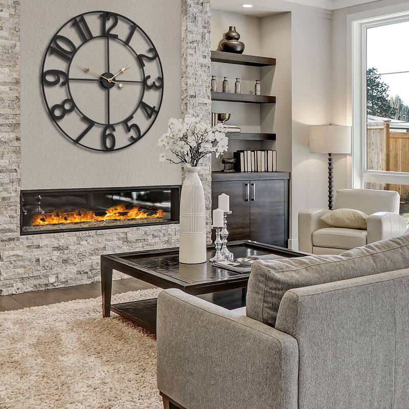 Sorbus Large Wall Clock 32" - Battery Operated Analog Large Clock (Black)