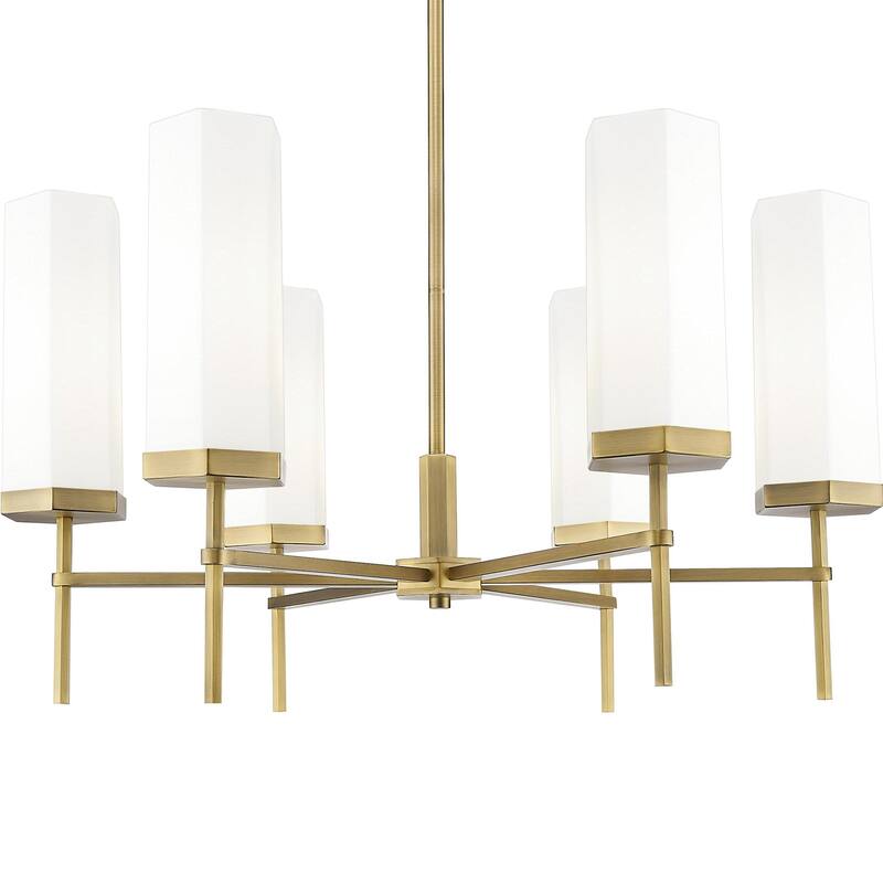 Innovations Lighting 463-6CR-15-32 Blakeley Chandelier Blakeley 6 - Brushed Brass / Matte White