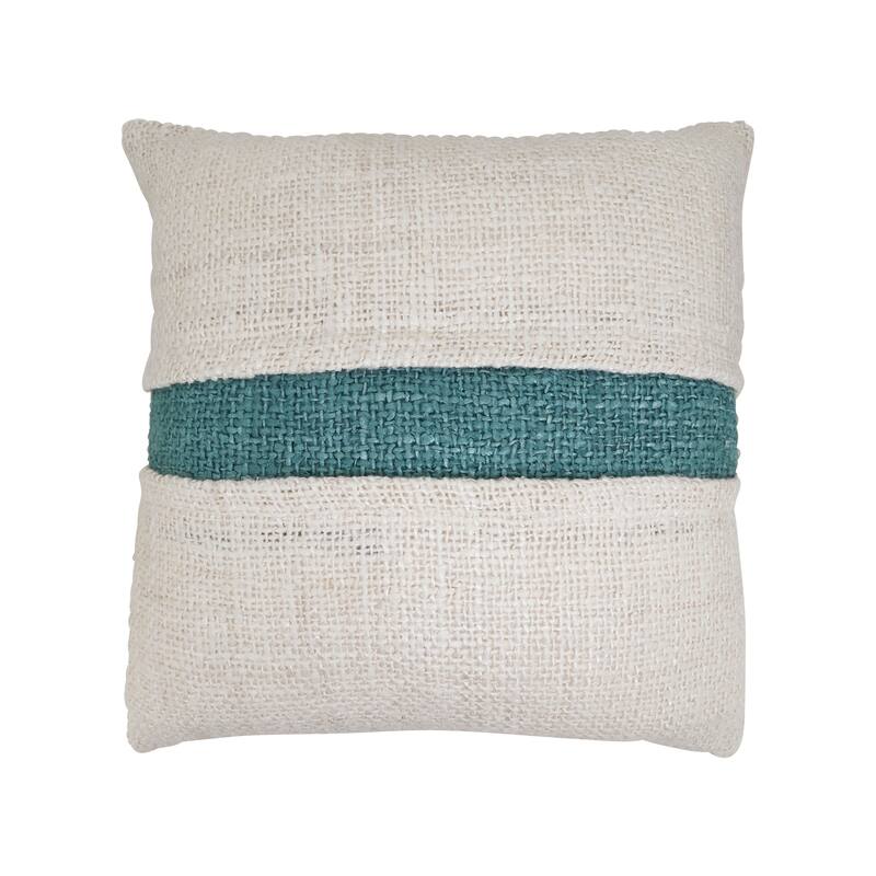 Banded Throw Pillow - 20"x20" - Cover Only - Aqua