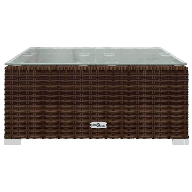 vidaXL Patio Lounge Set Outdoor Sectional Sofa Set Table Garden Poly Rattan - 27.6" x 27.6" x 23.8"