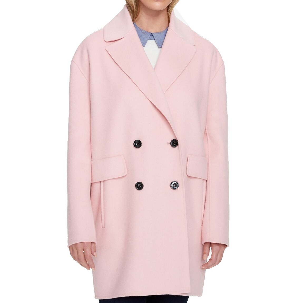 pink pea coat plus size
