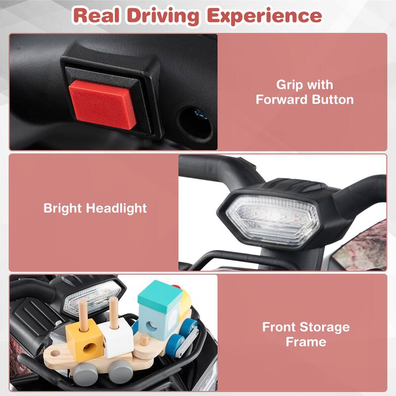 Gymax 6V Electric Children Toy Car w/Music & Story Function USB Front