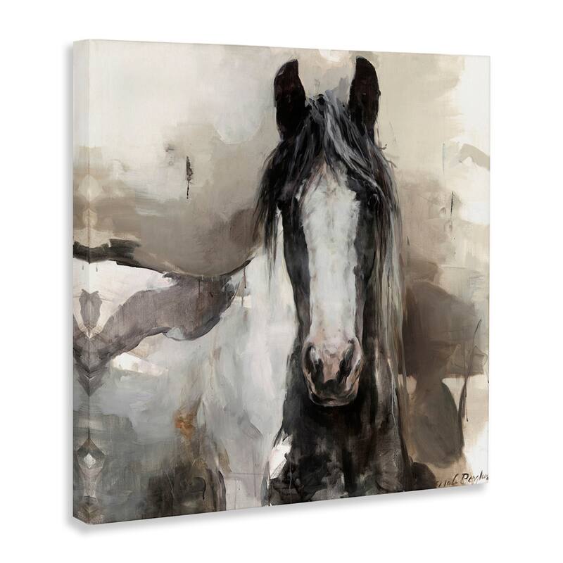 Stupell Grey & Beige Horse Abstract Canvas Wall Art Design By Marilyn Hageman