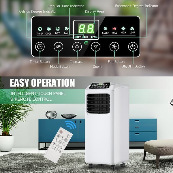 Shop Costway 8 000 Btu Portable Air Conditioner Dehumidifier Function Overstock 18020370