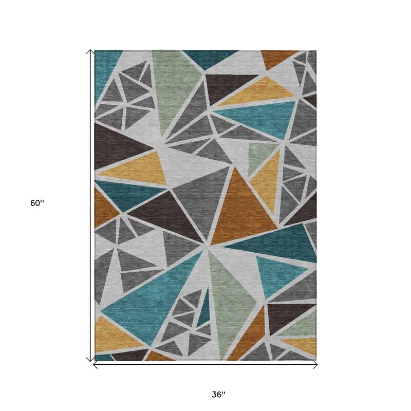 HomeRoots Geometric Transitional Rectangle Outdoor Rug