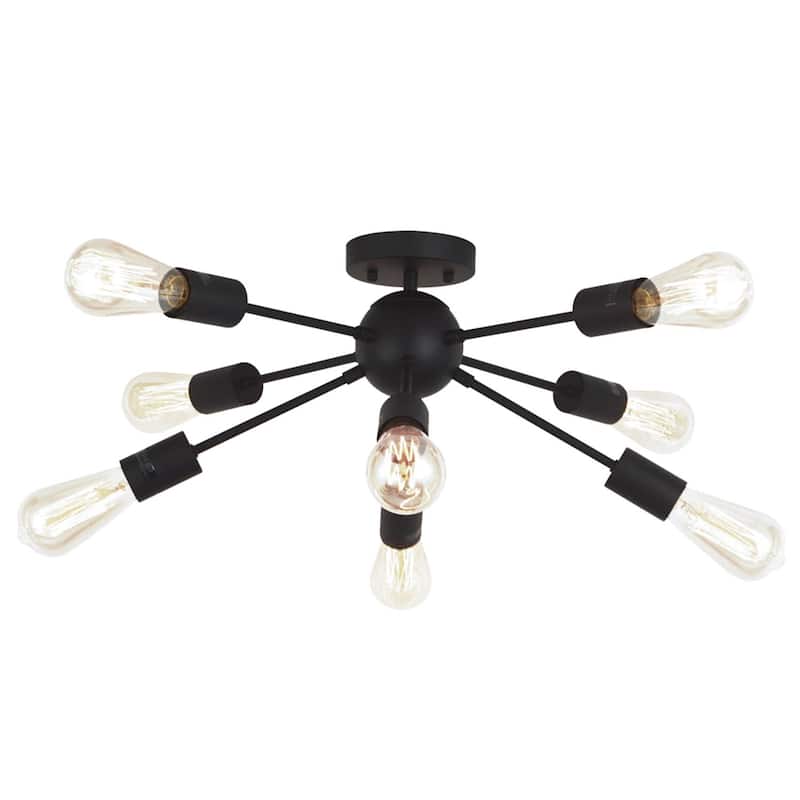8-Light Sputnik Chandelier, Mid-Century Modern Starburst Lamp