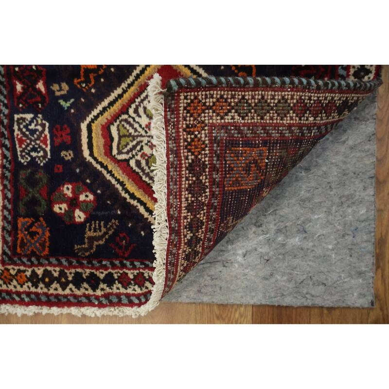 Hand Knotted Oriental 100% Wool Carpet Traditional Tribal Navy Blue & Blues Balouch Runner Rug - 10' 6'' X 1' 11''