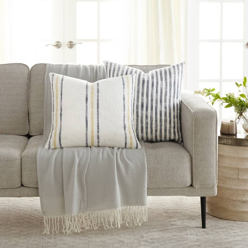 2-Pack Yarn-Dyed Patterns Decor Throw Pillows in Yarn-Dyed Bengal Stripe / Yarn-Dyed Framed Stripe