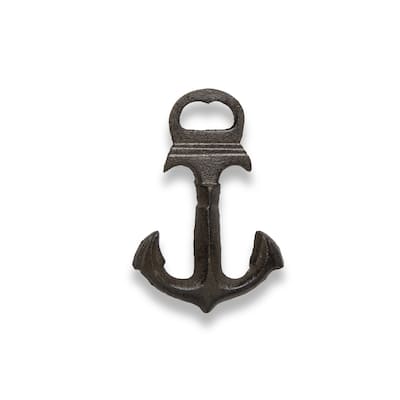 Anchor Bottle Opener - Everyday Black Bar Tool, 5.8inH x 3.8inL x 0.4inW, Spot Clean, Perfect for Home or Parties