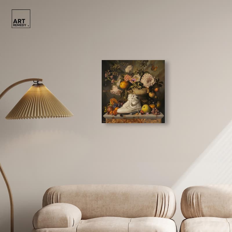 Classical Still Life Sneaker Canvas by Art Remedy, Gallery Wrapped