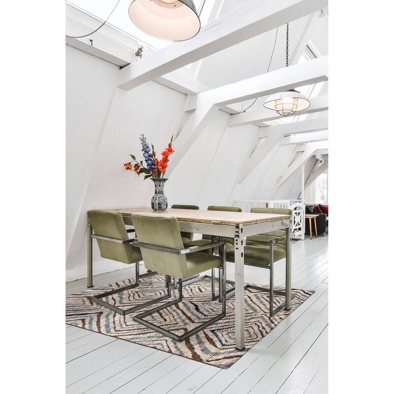 ECARPETGALLERY Hand-knotted Tangier Light Grey Wool Rug - 5'2 x 7'5