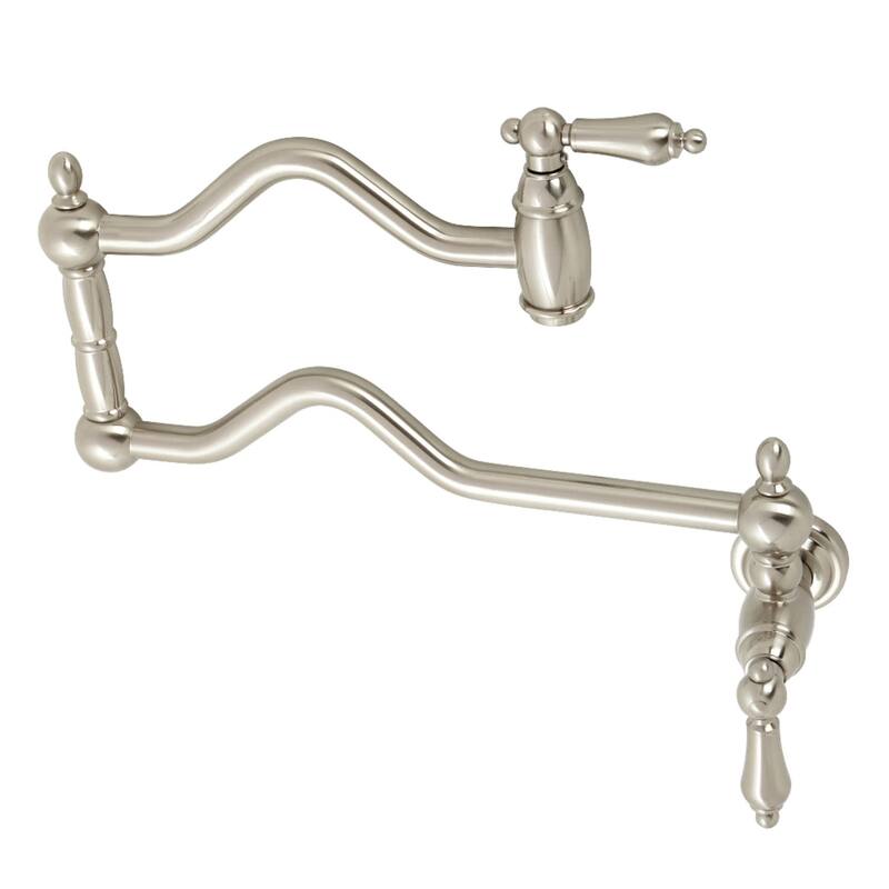 Kingston Brass Heritage 3.8 GPM Single Hole Wall Mounted Pot Filler - Brushed Nickel
