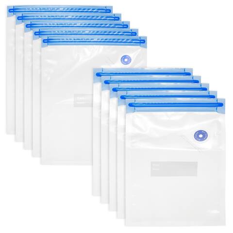 10pcs Sous Vide Bags Reusable Vacuum Food Sealer Bag 22cm x 16cm,28cm x 22cm - White