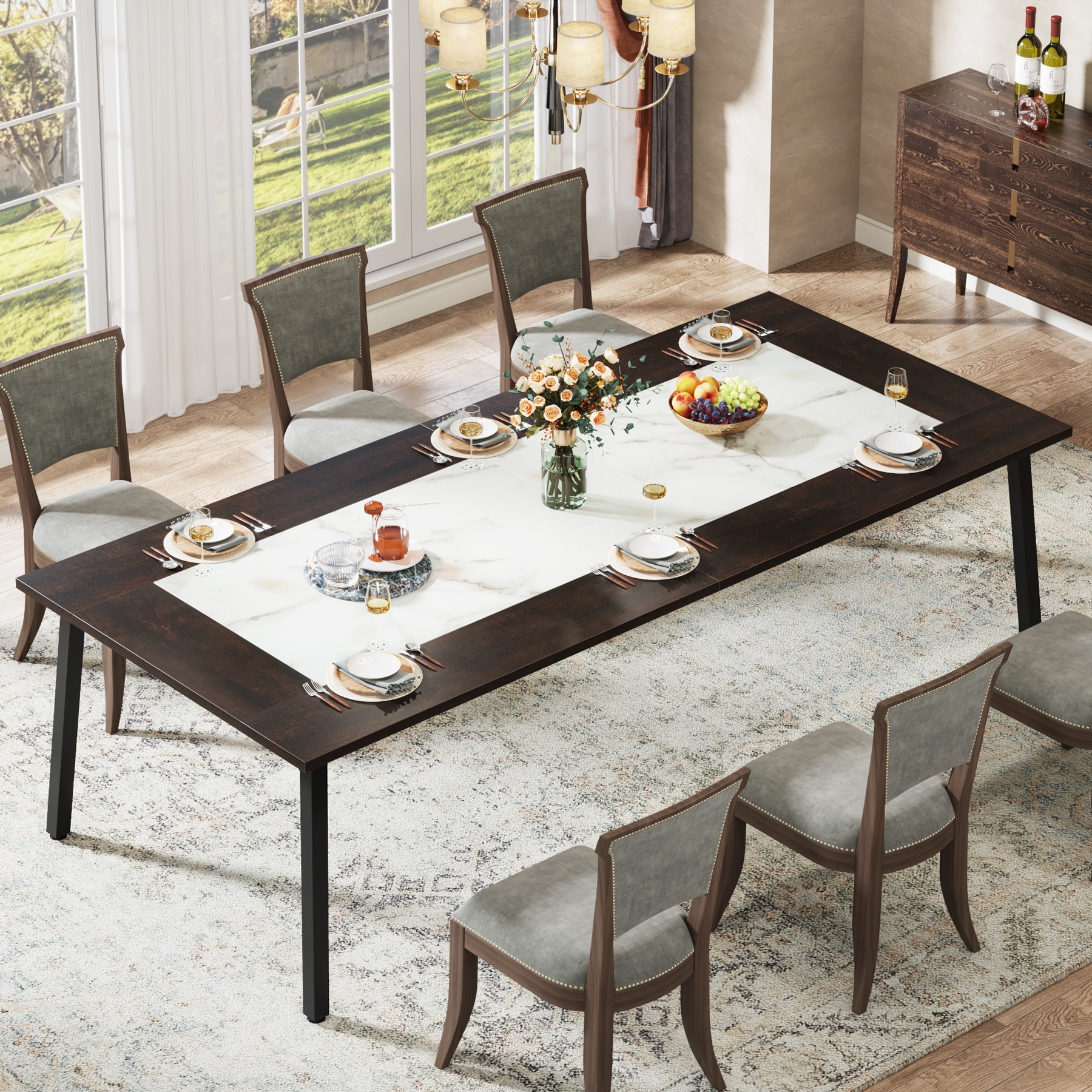 Modern 79 Inch Dining Table for 8 10 People Bed Bath Beyond