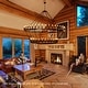 preview thumbnail 20 of 30, Large Black Wagon Wheel Chandelier Farmhouse Pendant Light Fixture