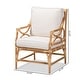 preview thumbnail 11 of 9, Brandon Bohemian styled Upholstered Rattan Armchair-White/Natural