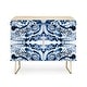 preview thumbnail 10 of 16, Deny Designs Symmetric Blue Swirl Credenza Gold Legs - Wood Finish
