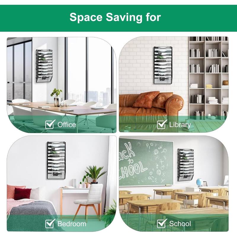 Hanging Wall File Holder, Paper Storage Organizer