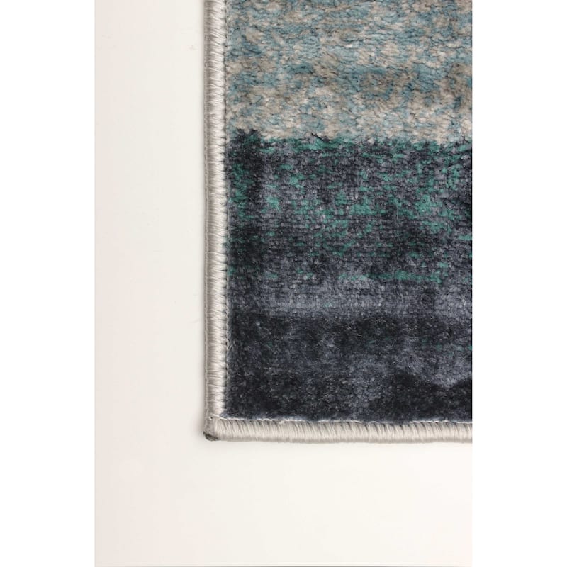 ECARPETGALLERY Machine Woven Rylie Teal Area Rug