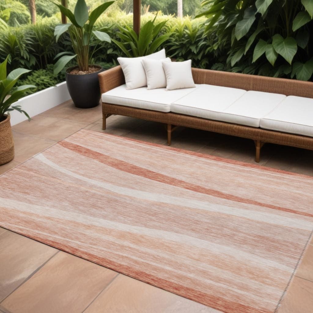 HomeRoots Abstract Transitional Rectangle Outdoor Rug