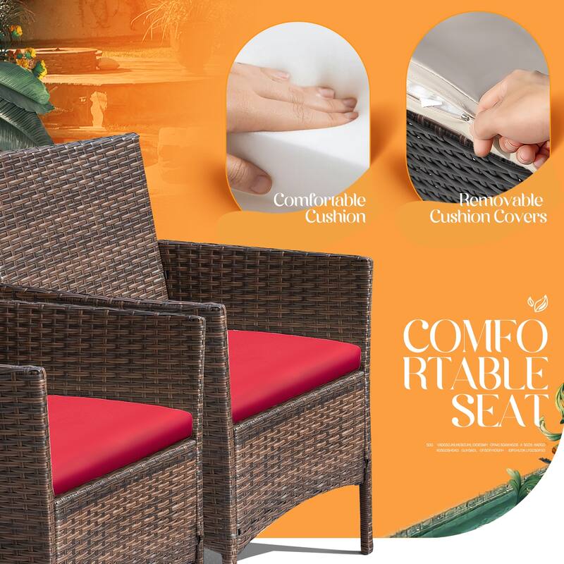 Homall PE Rattan 4-piece Outdoor Patio Set
