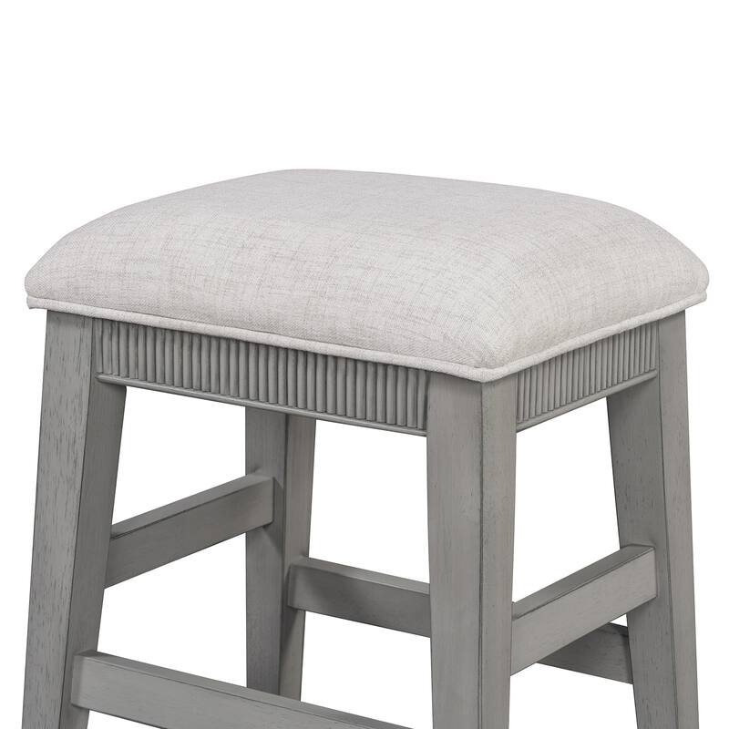 4-Piece Bar Dining Table Set with Stools & 3 Storage Drawers, Counter Height Kitchen Table Set with USB Charging Ports