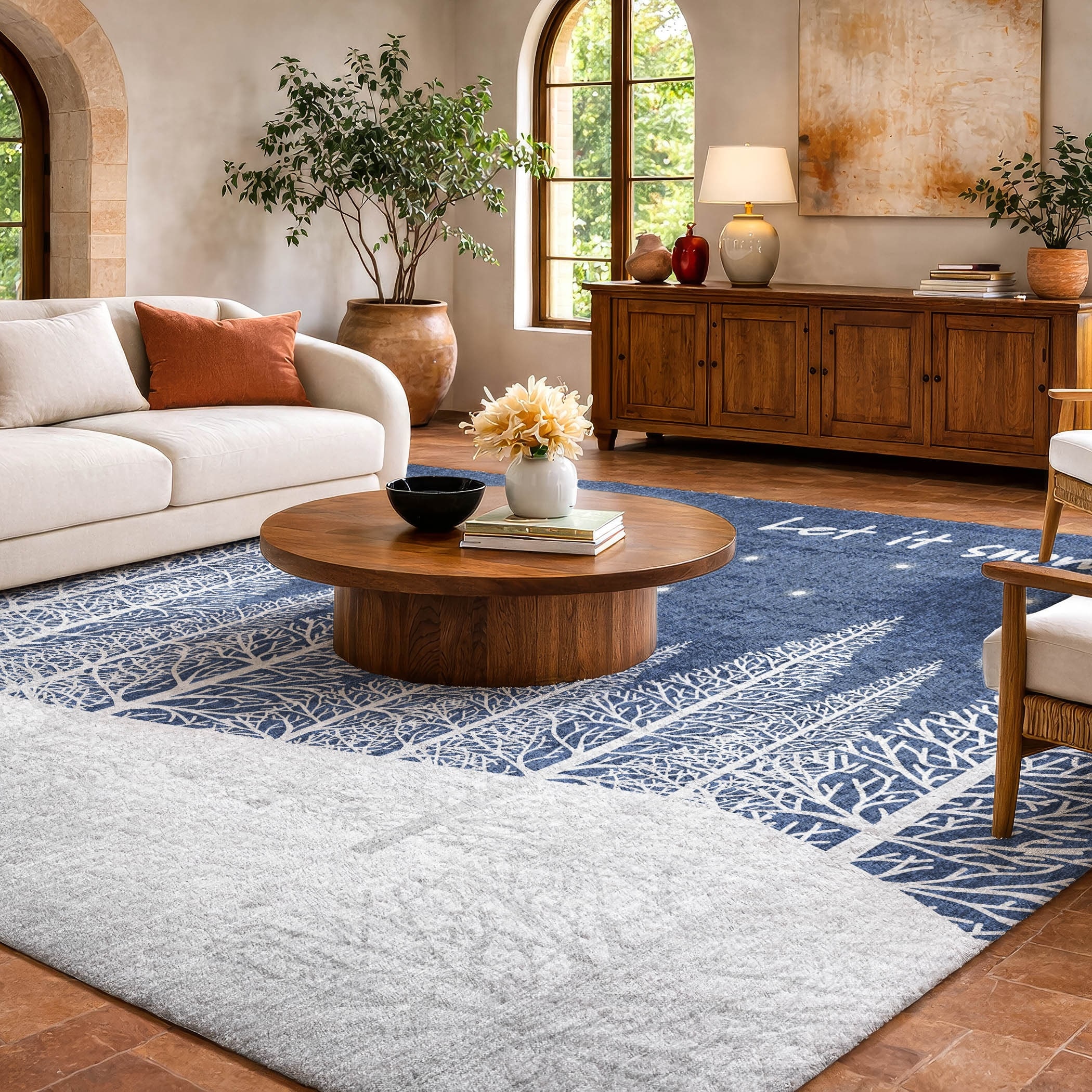 Premium Washable Super Soft Let It Snowman Dream Shag Rug