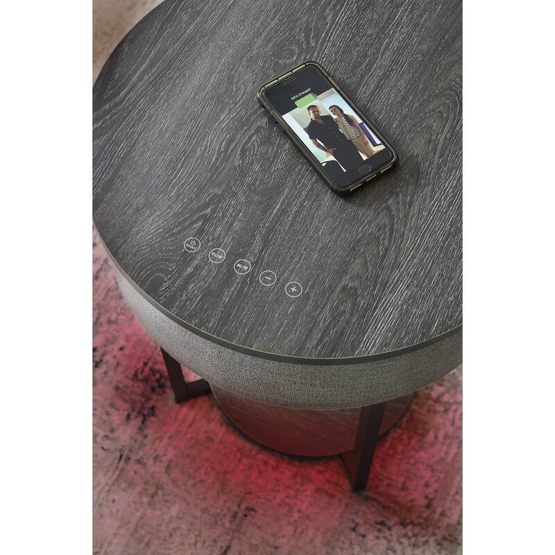 Signature Design by Ashley Sethlen Gray/Black Accent Table - 18"W x 18"D x 22"H