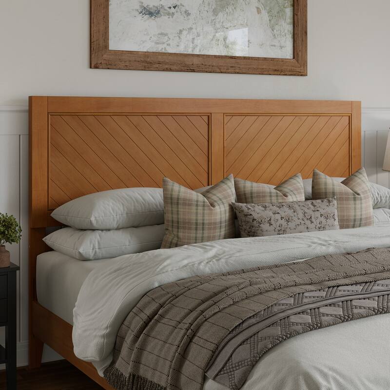AFI Canyon Wood Headboard with Attachable Charger - Light Toffee - King