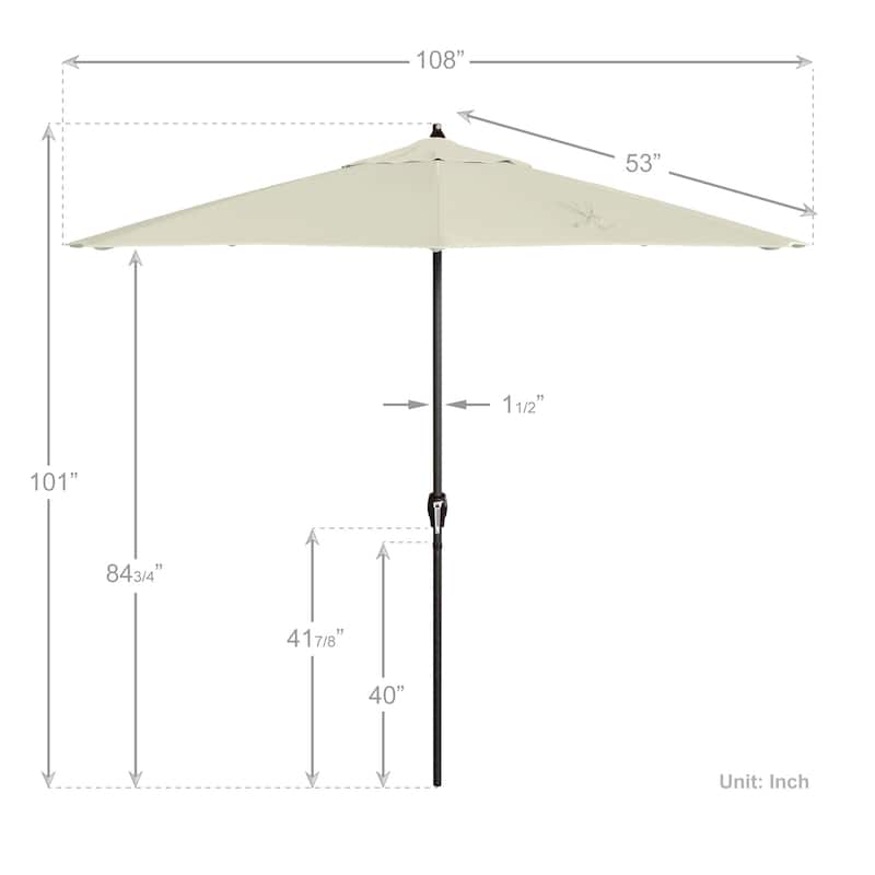 North Bend 9-foot Crank Open Auto-tilt Bronze Finish Patio Umbrella by Havenside Home (Base not included)