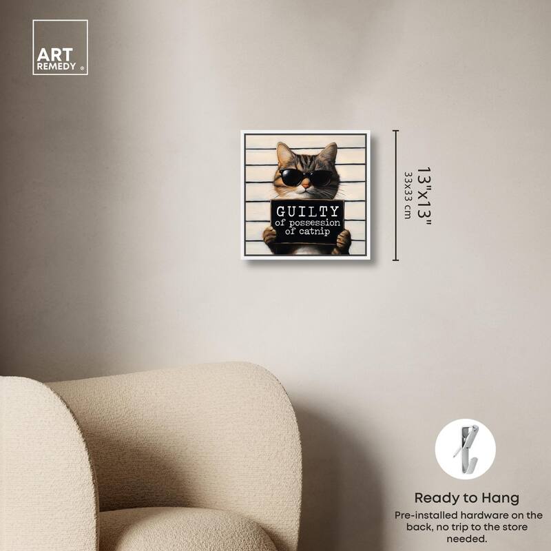 Guilty of Catnip Canvas by Art Remedy