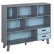 preview thumbnail 5 of 10, 3-Tier Floor Standing Child Bookcase Open Shelves Cabinet with Drawers Blue