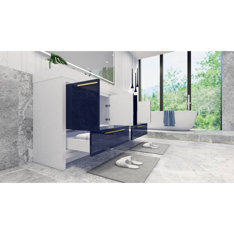 Dove 72'' Freestanding Vanity with Double Reinforced Acrylic Sink