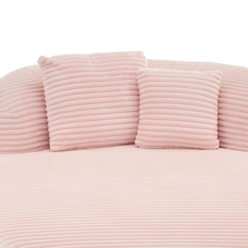 Modern Chaise Lounge Sofa Boneless Couch 51.6" Sofa Bed Compression Sofa Couch With Two Supportive Pillows