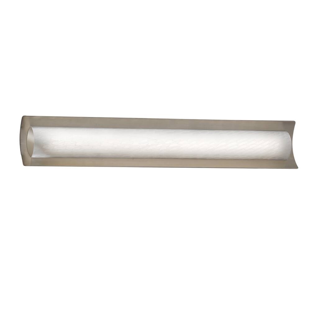 Justice Design Fusion Lineate 30-inch Brushed Nickel ADA LED Wall/ Bath Bar, Weave Shade