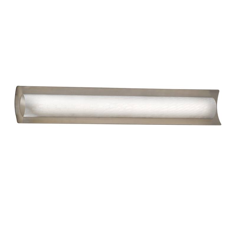 Justice Design Fusion Lineate 30-inch Brushed Nickel ADA LED Wall/ Bath Bar, Weave Shade