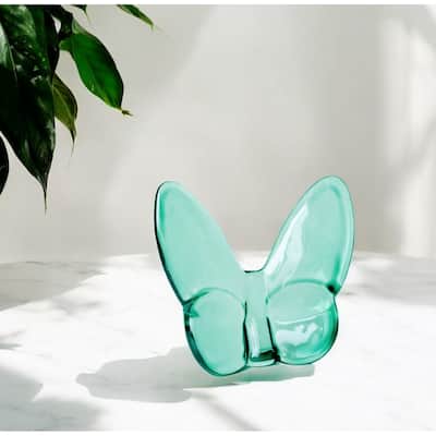 HomeRoots 3" Mint Green Crystal Butterfly Figurine Tabletop Sculpture