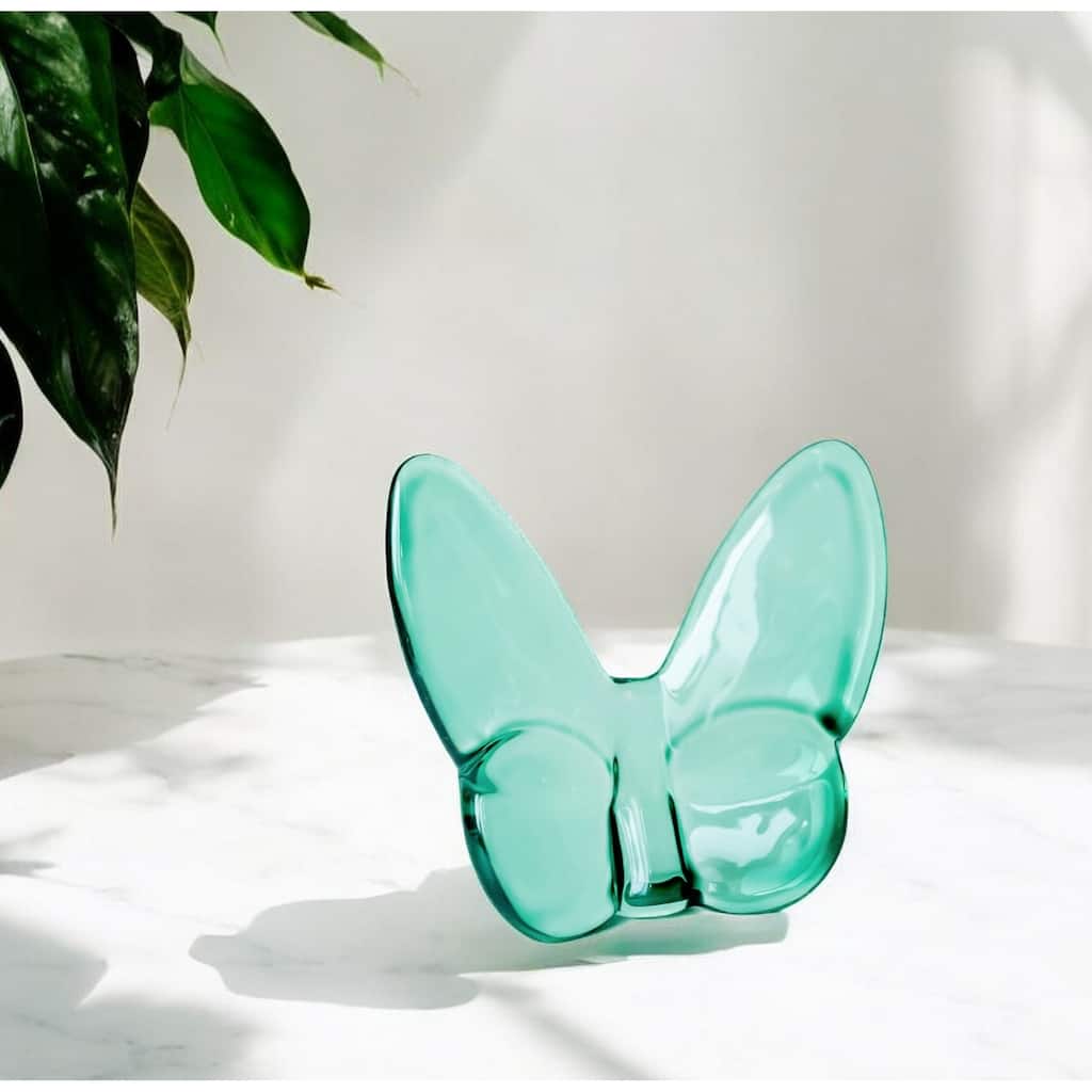 HomeRoots 3" Mint Green Crystal Butterfly Figurine Tabletop Sculpture