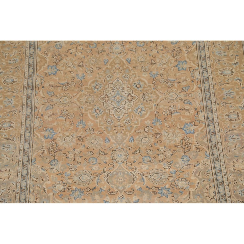 Mashad Persian Vintage Area Rug Hand-Knotted Wool Carpet - 6'6"x 9'10"