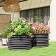 preview thumbnail 1 of 25, Outsunny Galvanized Raised Garden Bed Set of 2, Planters for Outdoor Plants with Safety Edging, Easy-to-assemble Stock Tanks Dark Gray