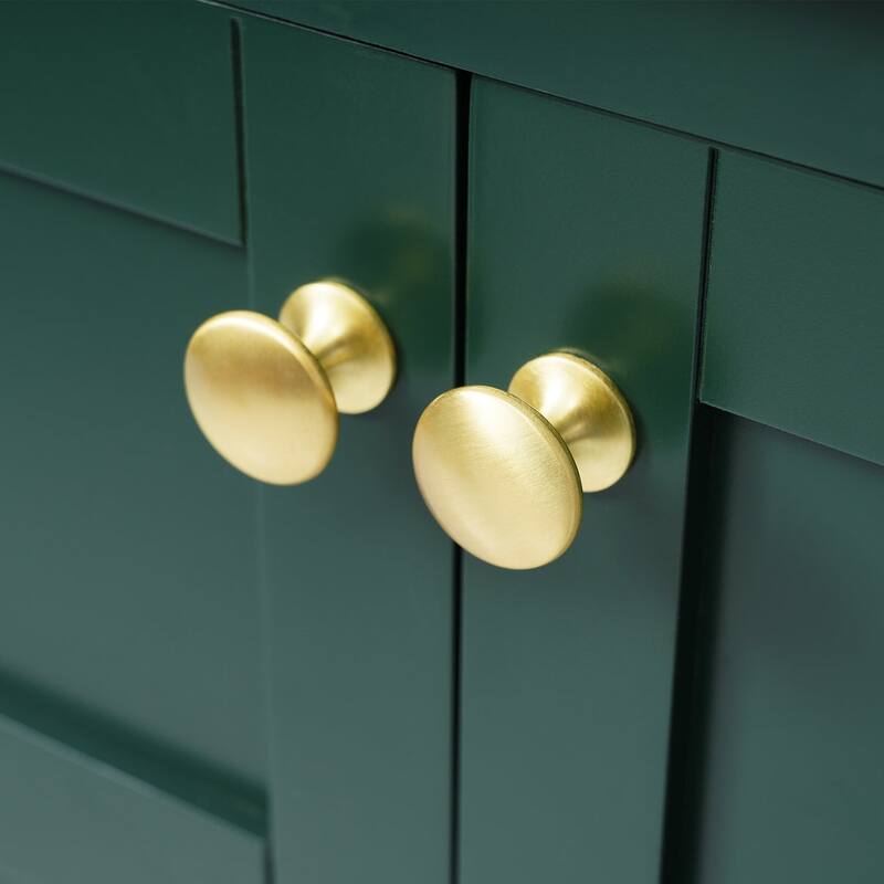24 inch MDF Freestanding Bathroom Vanity Set in Green with Integrated Resin Sink
