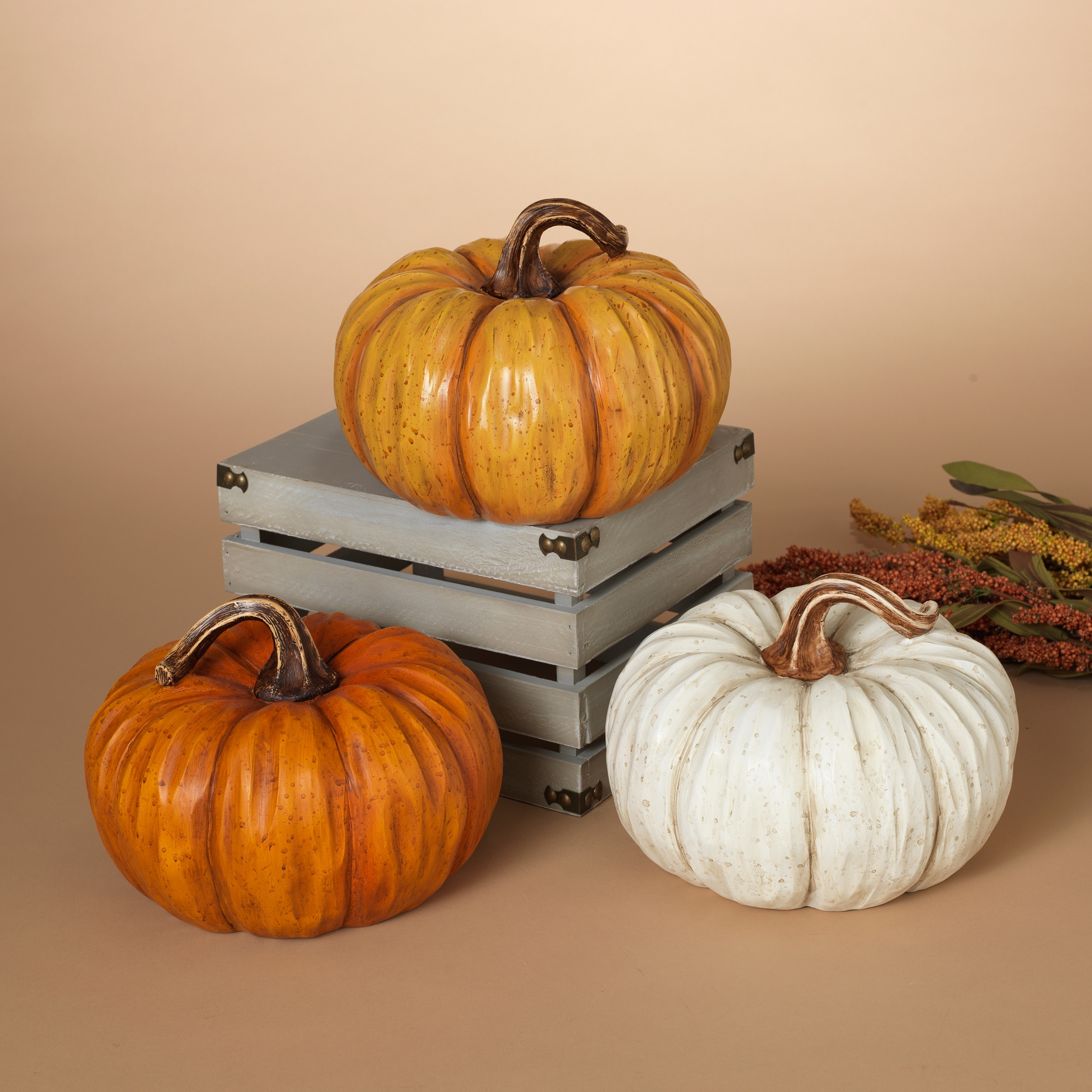 美良品
Phenix フェニックス
ノルウェイチームモデル ミドラー Rustic 9 inch Resin Harvest Pumpkin Set of 3 Assorted Styles
