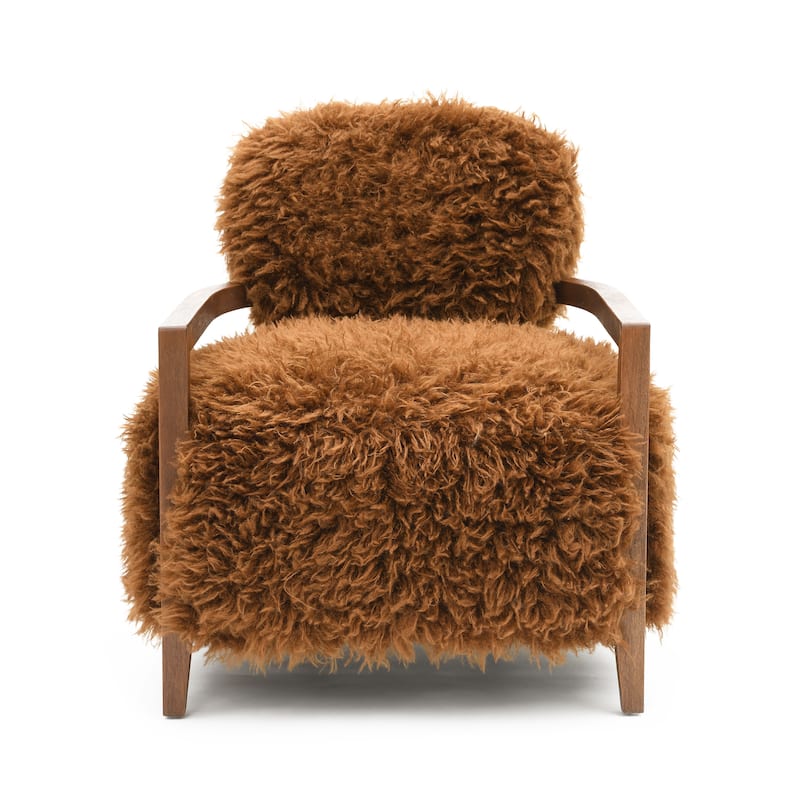 Furniture of America Lumir Modern 28-inch Faux Fur Accent Arm Chair