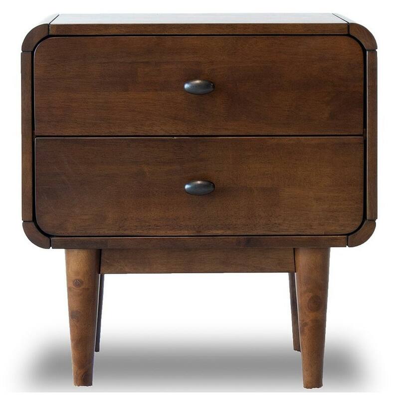 GDFStudio - Alexa Modern Mid-Century Nightstand with Solid Wood Frame & Tapered Legs