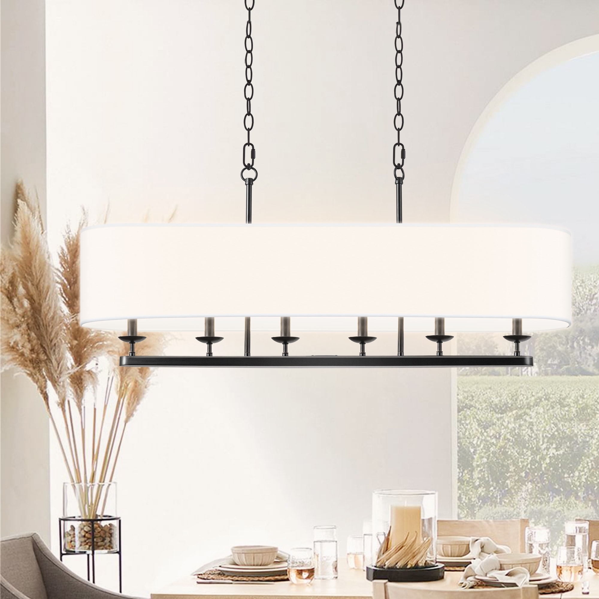 White drum chandelier shades on sale