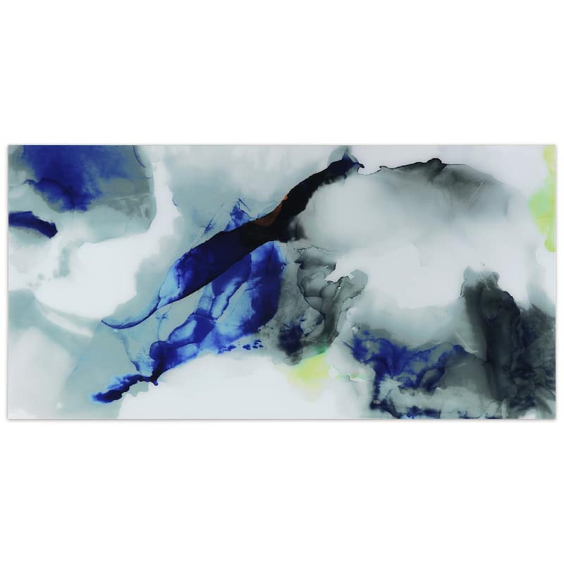 Abstract Frameless Free Floating Tempered Art Glass Wall Art - Multi-color