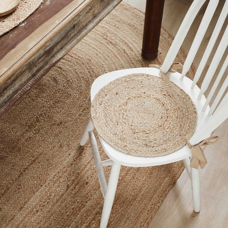 Natural Jute Chair Pad 15 inch Diameter - Single - 15 in - Tan
