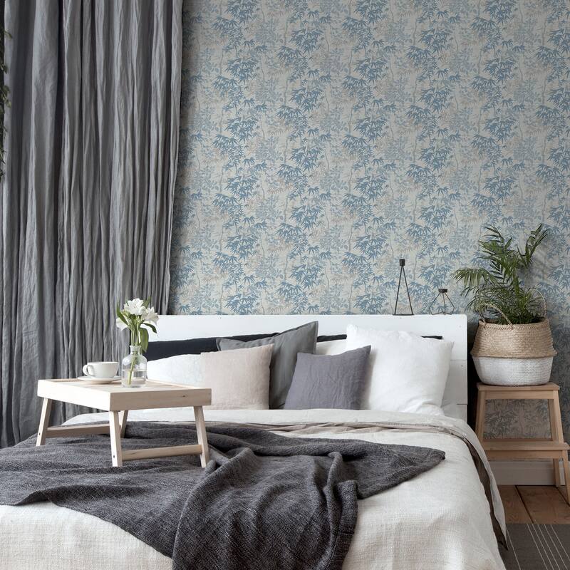 Arthouse Elinore Blue Bamboo Trail Wallpaper